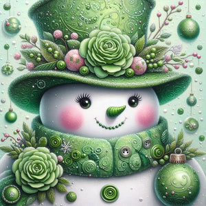 Yellow Snowman-Full Round Diamond Painting-30x30cm