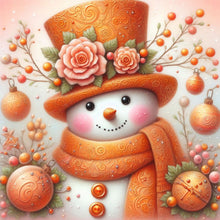 Load image into Gallery viewer, Yellow Snowman-Full Round Diamond Painting-30x30cm
