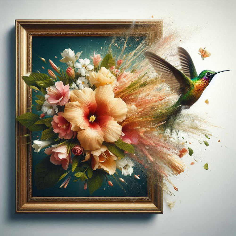 Run Out Of The Frame Hummingbird-Full Round Diamond Painting-40x40cm