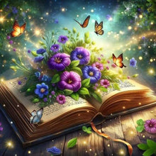 Load image into Gallery viewer, Flowers In The Book-Full Round Diamond Painting-40x40cm
