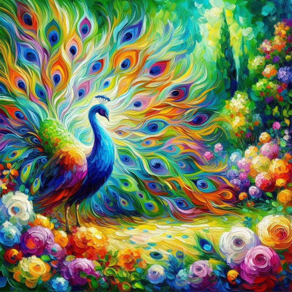 Animals And Flowers-Full Round Diamond Painting-40x40cm