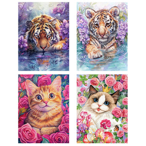 Big Tiger-Full Round Diamond Painting-30x40cm