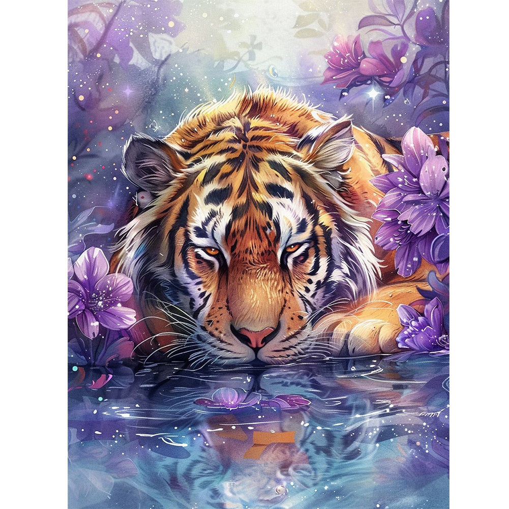 Big Tiger-Full Round Diamond Painting-30x40cm
