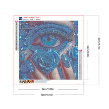 Load image into Gallery viewer, Blue Rose Eyes-Full Round Diamond Painting-40x40cm-1535884

