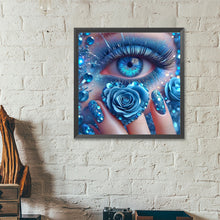 Load image into Gallery viewer, Blue Rose Eyes-Full Round Diamond Painting-40x40cm-1535884
