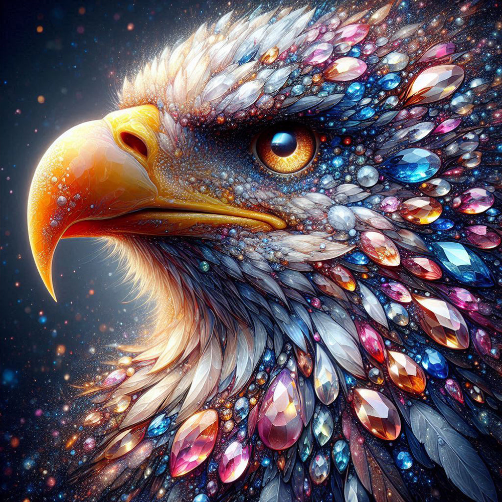 Gemstone Eagle-Full Round Diamond Painting-30x30cm