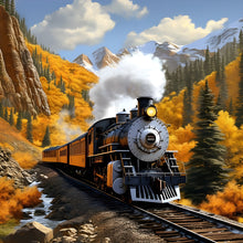 Load image into Gallery viewer, Village Train Scenery-Full Round Diamond Painting-30x30cm
