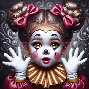 Clown Child-Full Round Diamond Painting-30x30cm