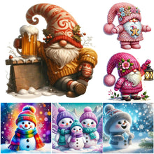 Load image into Gallery viewer, Snowman-Full Round Diamond Painting-30x30cm
