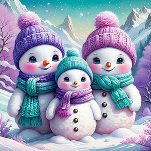 Snowman-Full Round Diamond Painting-30x30cm