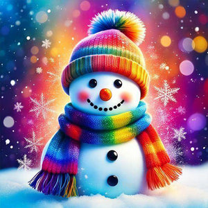 Snowman-Full Round Diamond Painting-30x30cm