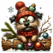 Load image into Gallery viewer, Christmas Puppy-Full Round Diamond Painting-30x30cm
