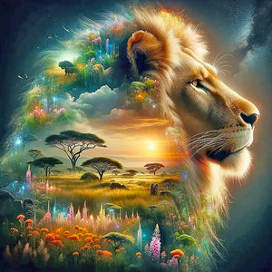 Lion-Full Round Diamond Painting-50x50cm