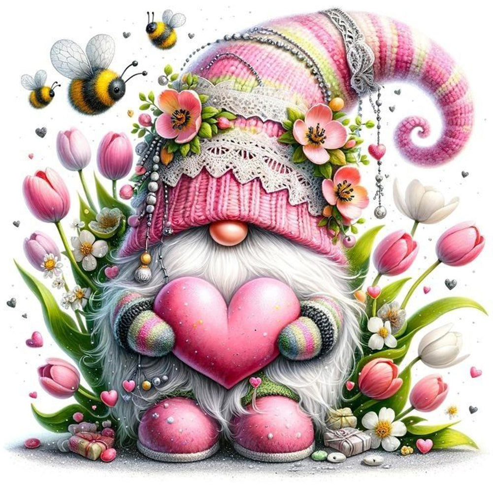 Spring Gnomes-Full Round Diamond Painting-30x30cm