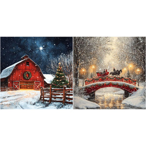 Snow Bridge-Full Round Diamond Painting-30x30cm