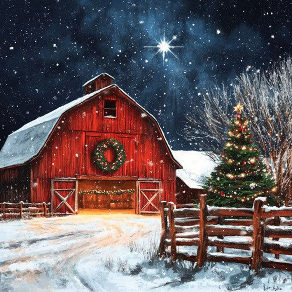 Snow Bridge-Full Round Diamond Painting-30x30cm