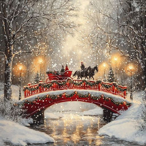 Snow Bridge-Full Round Diamond Painting-30x30cm