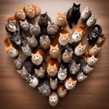 Load image into Gallery viewer, Love Cat-Full Round Diamond Painting-30x30cm
