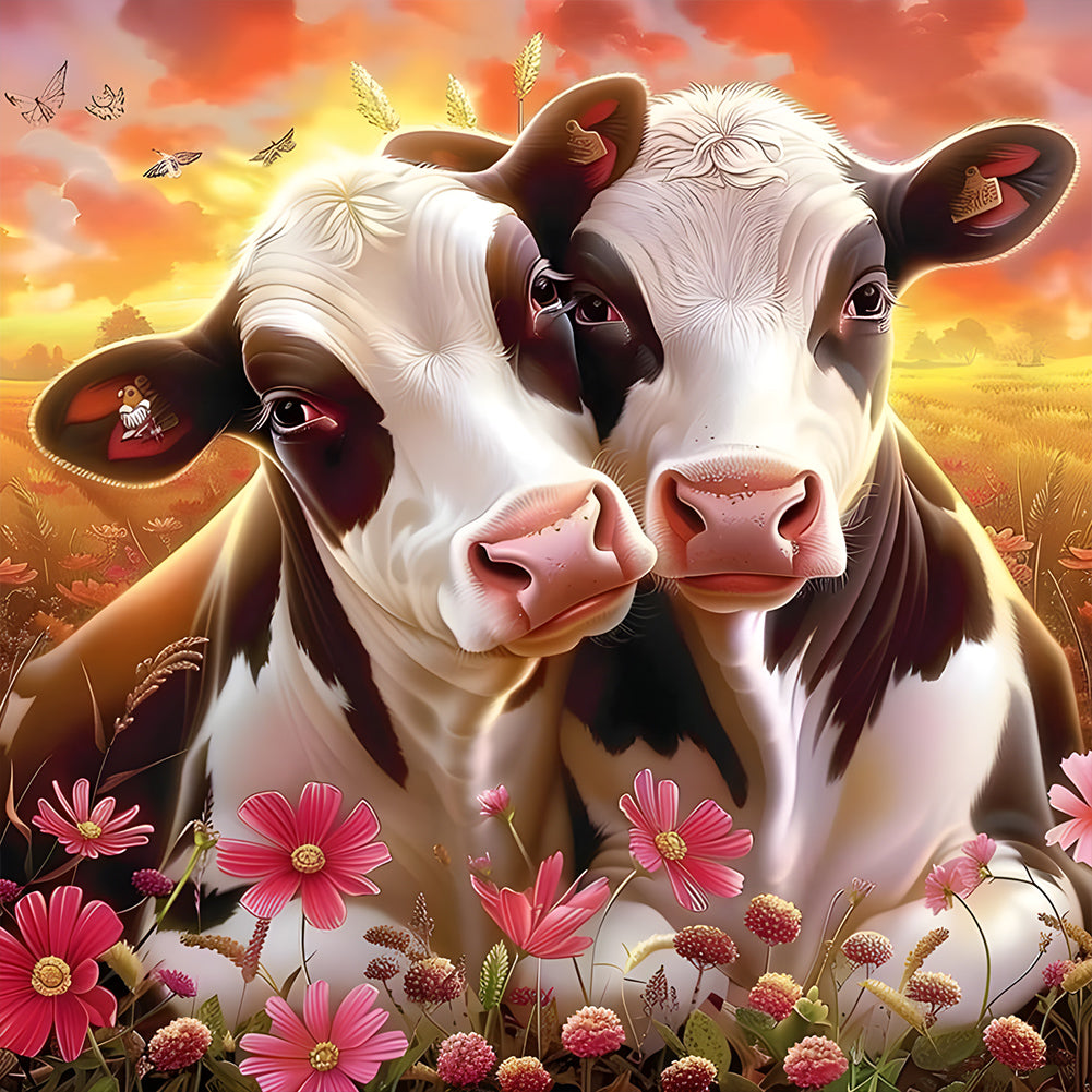 Cows-Full Round Diamond Painting-30x30cm