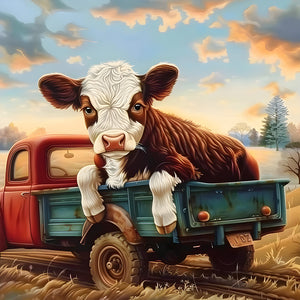 Cows-Full Round Diamond Painting-30x30cm