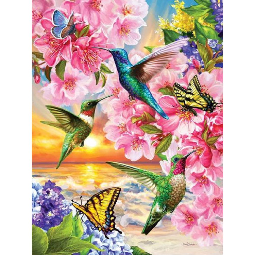 Hummingbird-Full Round Diamond Painting-30x40cm