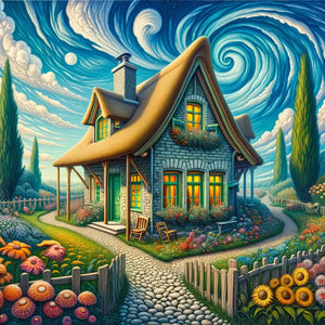 House-Full Round Diamond Painting-30x30cm
