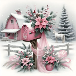 Snow House-Full Round Diamond Painting-30x30cm