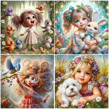 Load image into Gallery viewer, Girl-Full Round Diamond Painting-40x40cm
