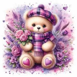 Bear-Full Round Diamond Painting-30x30cm
