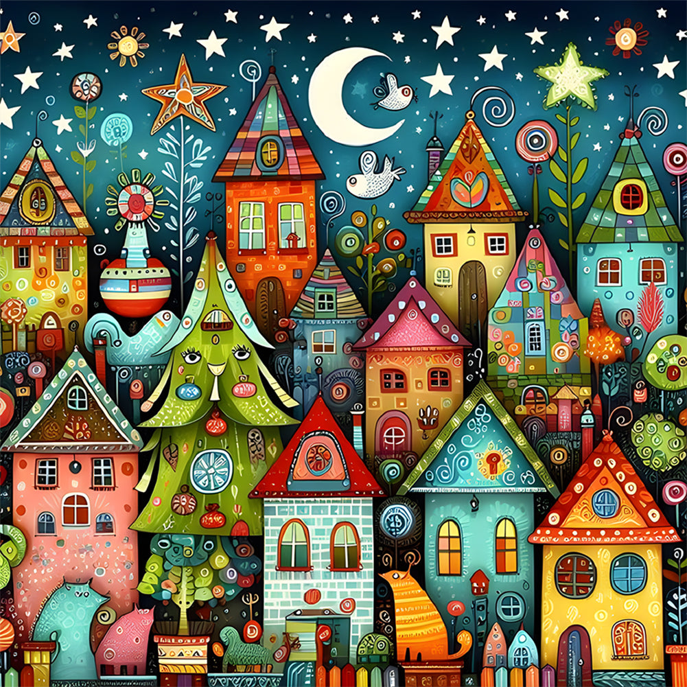 House-Full Round Diamond Painting-30x30cm