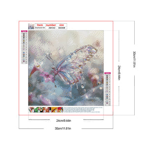 Dream Crystal Butterfly-Full Round Diamond Painting-30x30cm
