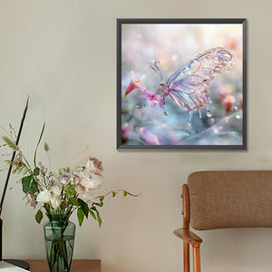 Dream Crystal Butterfly-Full Round Diamond Painting-30x30cm
