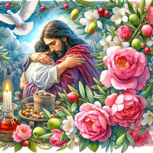 Jesus-Full Round Diamond Painting-40x40cm