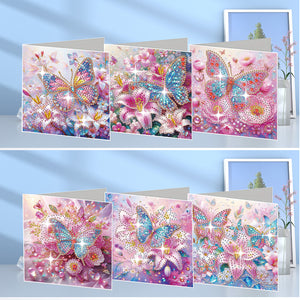 6Pcs/Set Hummingbird Series-Diamond Greeting Cards