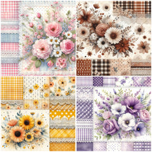 Load image into Gallery viewer, Plaid Flowers-Full Round Diamond Painting-30x30cm
