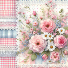 Load image into Gallery viewer, Plaid Flowers-Full Round Diamond Painting-30x30cm
