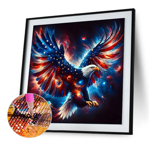 American Flag Eagle-Full Round Diamond Painting-30x30cm