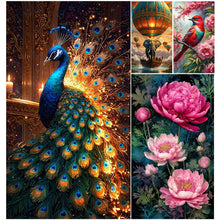 Load image into Gallery viewer, Peacock-Full Round Diamond Painting-40x70cm-Large Size
