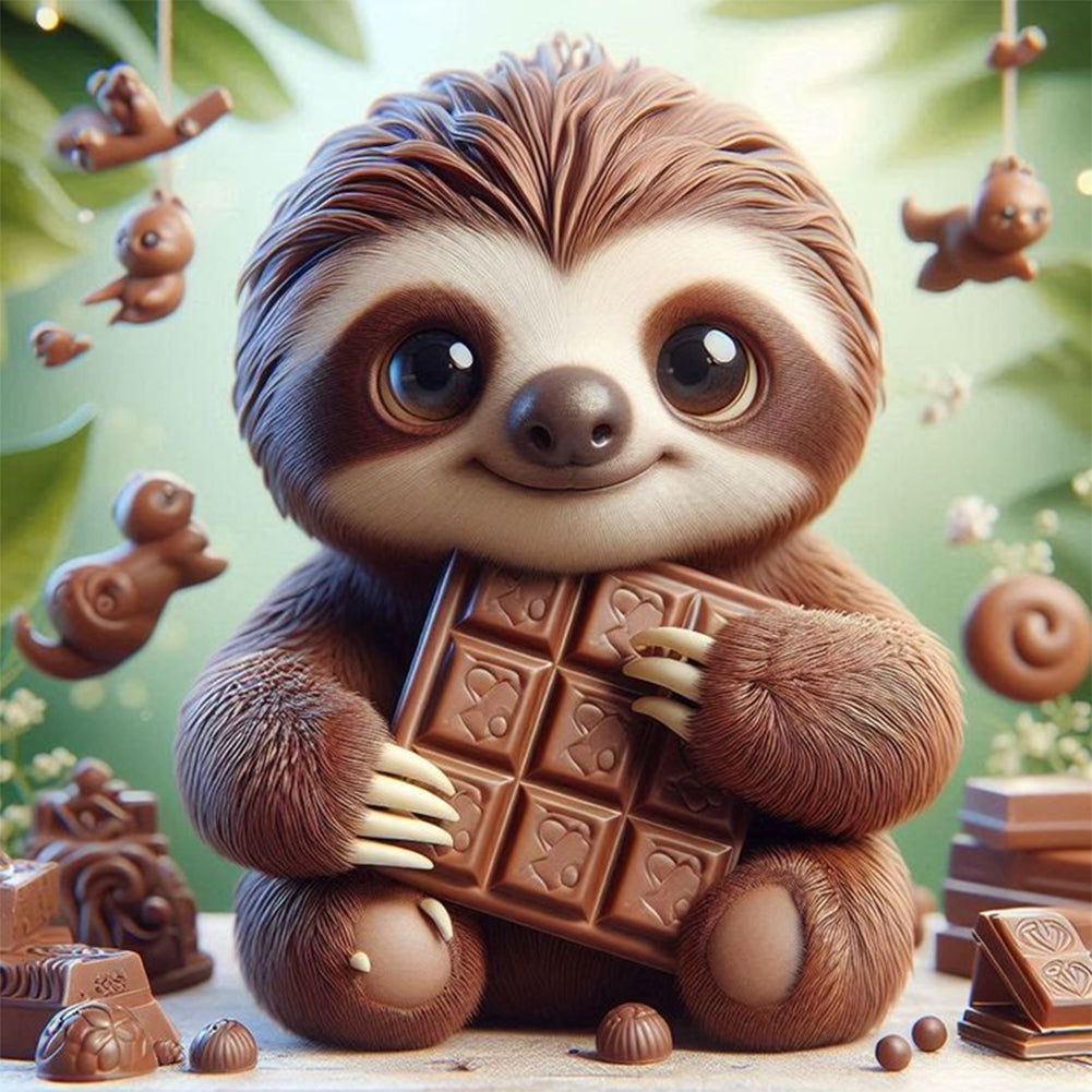 Sloth-Full Round Diamond Painting-30x30cm
