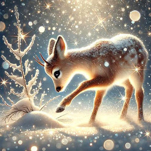 Snow Animal-Full Round Diamond Painting-30x30cm