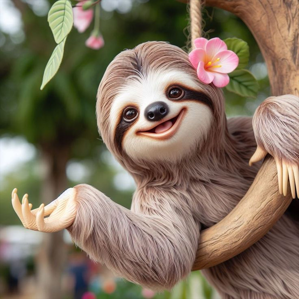 Sloth-Full Round Diamond Painting-30x30cm