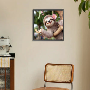 Sloth-Full Round Diamond Painting-30x30cm