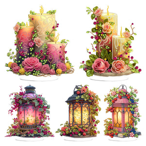 Flower Lantern-Single Side Drill-Acrylic Diamond Desktop Ornament