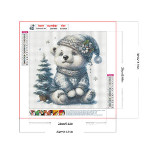 Bear-Full Round Diamond Painting-30x30cm