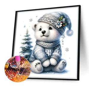 Bear-Full Round Diamond Painting-30x30cm