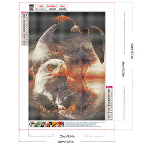 Eagle-Full Round Diamond Painting-30x40cm
