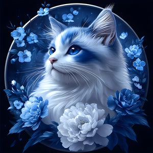 Cat-Full Round Diamond Painting-30x30cm