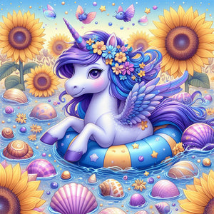 Cat Unicorn-Full Round Diamond Painting-30x30cm
