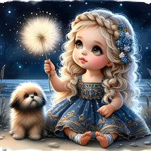 Load image into Gallery viewer, Life of Pets Girl-Full Round Diamond Painting-40x40cm
