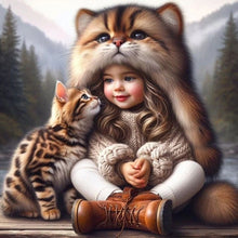 Load image into Gallery viewer, Life of Pets Girl-Full Round Diamond Painting-30x30cm
